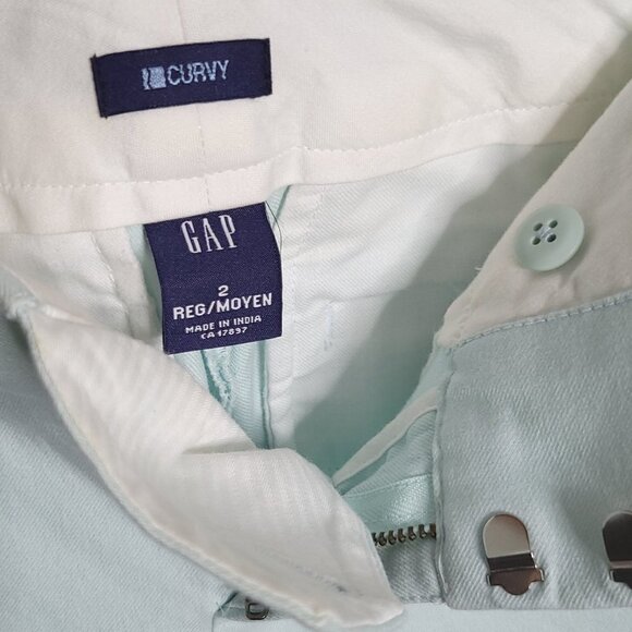 Gap Soft Girl Ice Blue Wide Leg Mid Rise Cotton Trousers Women's Size 2 - Picture 7 of 13